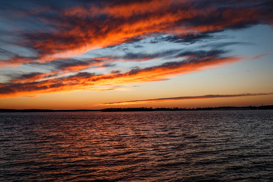 Sunset Photograph - Sunset Over the Lake by Doug Long