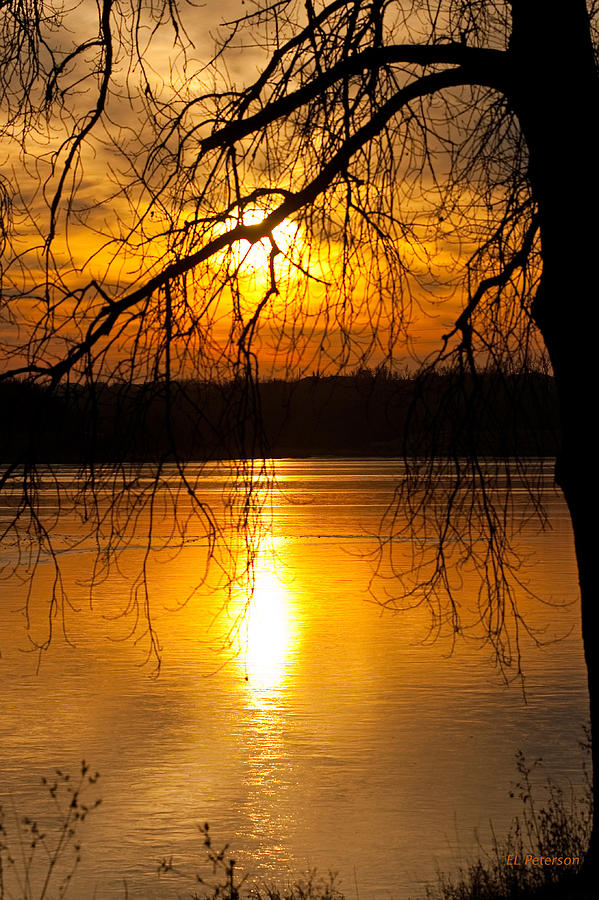 Sunset Over The Lake Photograph by Ed Peterson