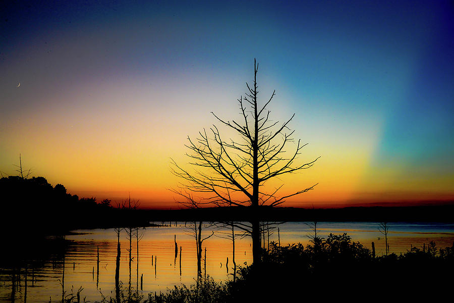 Sunset Photograph - Sunset over the lake II by Andy Wisdom