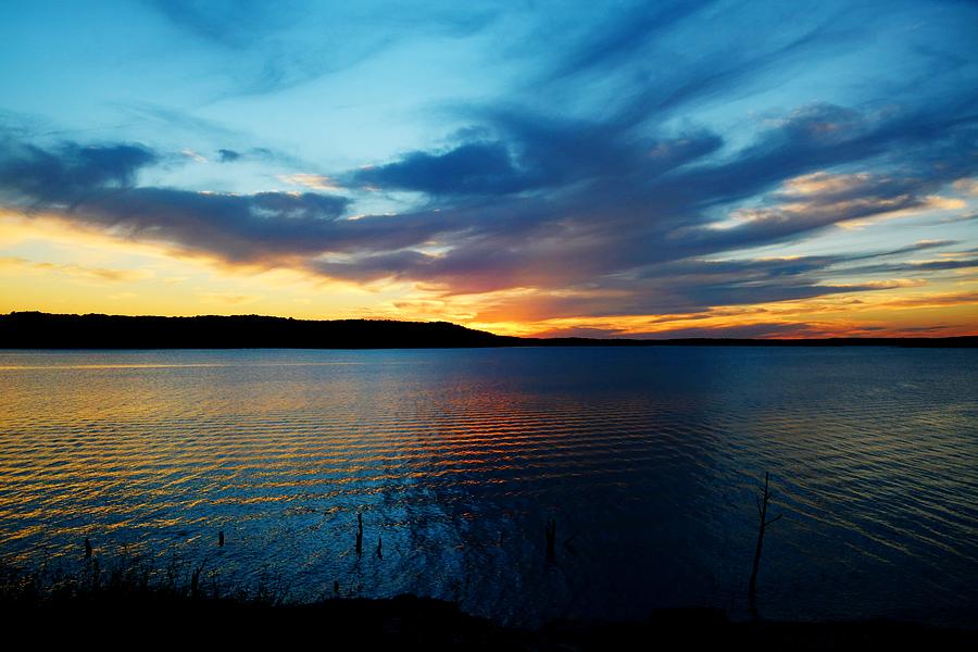 Sunset Photograph - Sunset over the lake III by Andy Wisdom