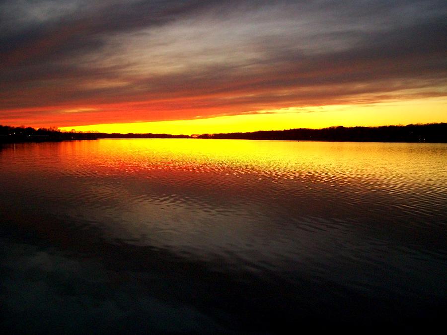 Sunset over the Lake Photograph by Michelle Calkins