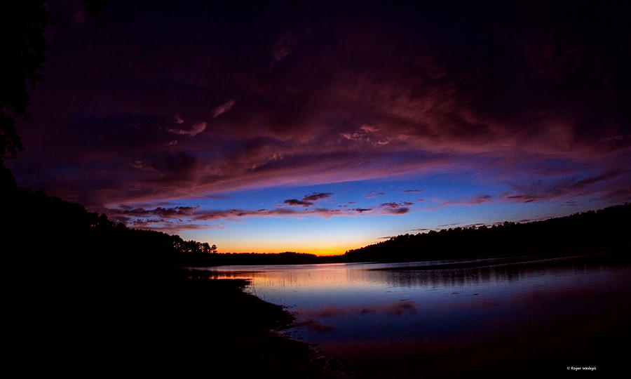 Sunset Photograph - Sunset Over The Lake by Roger Wedegis