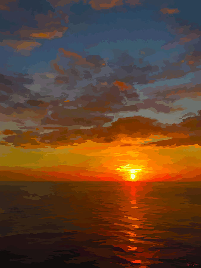 Sunset over the Mediterranean - 1 Digital Art by Brian Shaw - Fine Art ...