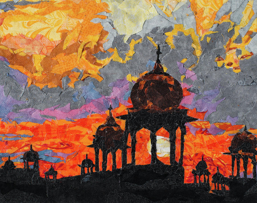 Sunset over the ramparts Painting by Mihira Karra