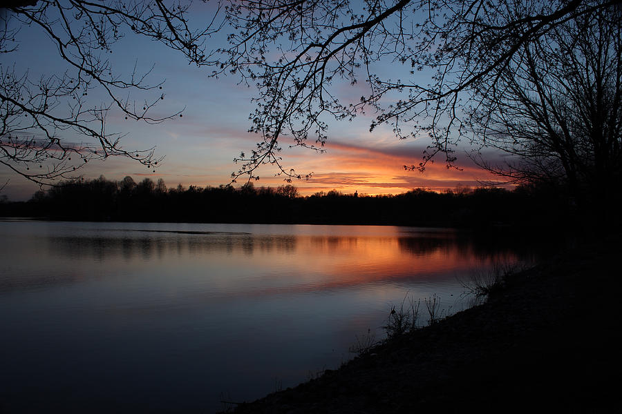 Sunset over the Reservoir Photograph by Shoeless Wonder