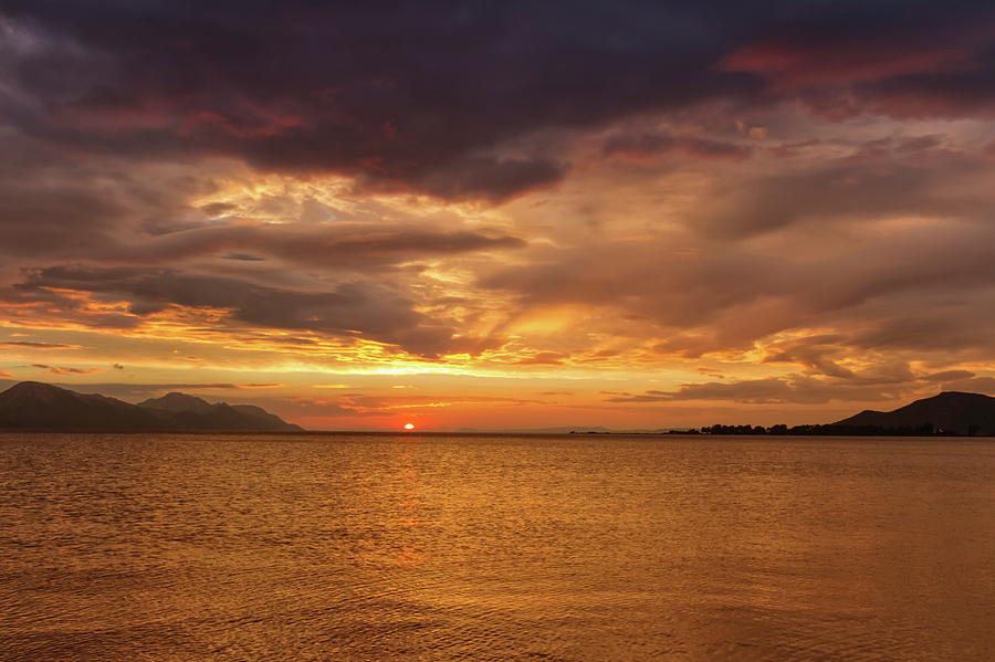 Sunset over the sea, Opuzen, Croatia Photograph by Elenarts - Elena Duvernay photo