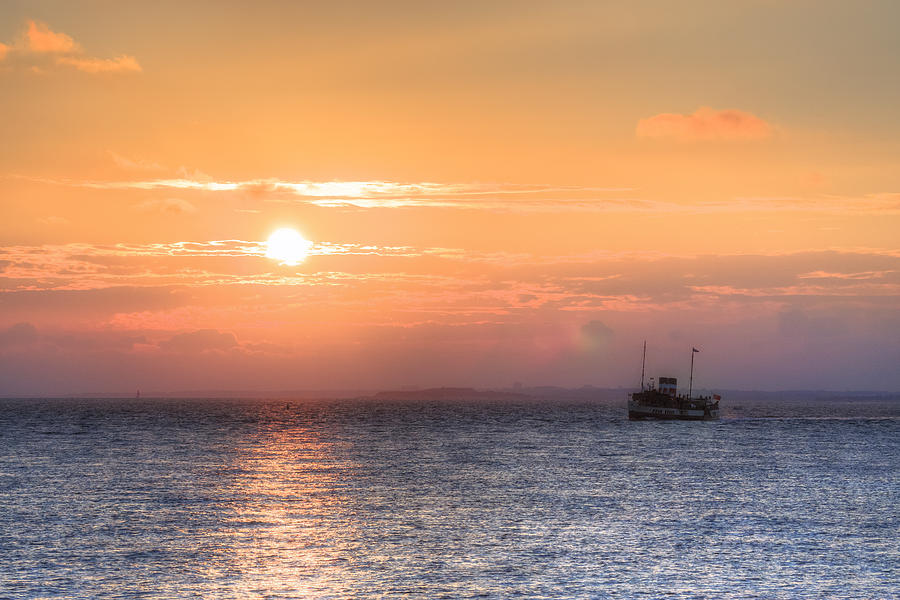 sunset over the Solent - England Photograph by Joana Kruse