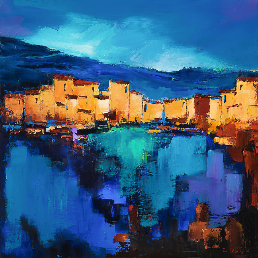 By Painting - Sunset Over The Village 3 By Elise Palmigiani by Elise Palmigiani By Painting - Sunset Over The Village 3 By Elise Palmigiani by Elise Palmigiani