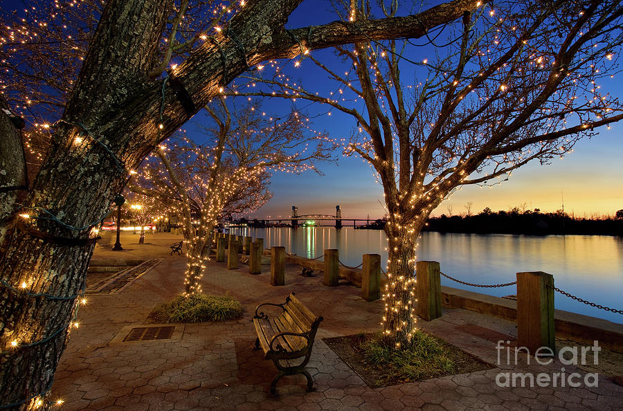 Sunset over the Wilmington Waterfront in North Carolina, USA Photograph by Sam Antonio