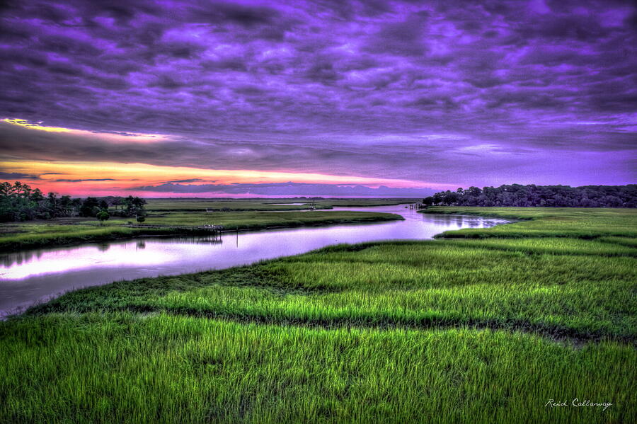 Savannah Ga Sunset Over Turners Creek Landscape Seascape Art Photograph