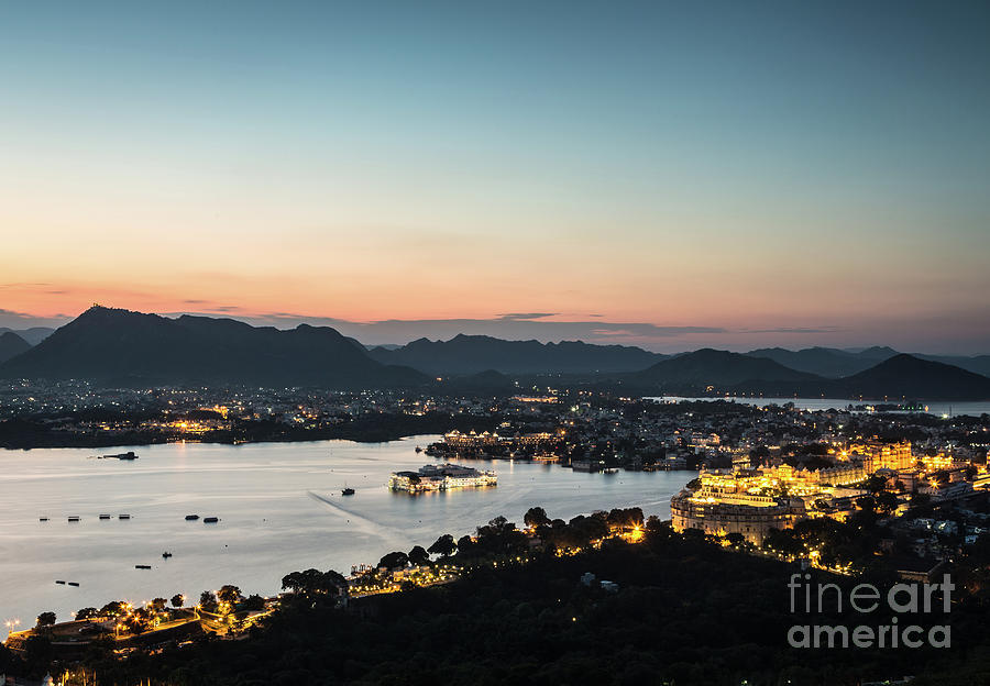 Sunset over Udaipur in India Photograph by Didier Marti