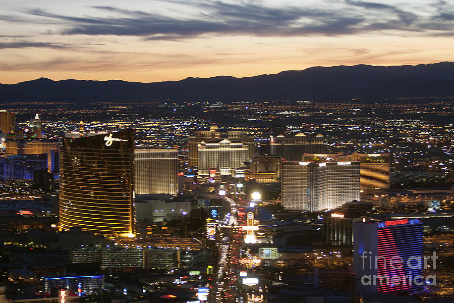 Sunset Over Vegas Strip Photograph by Linda Phelps