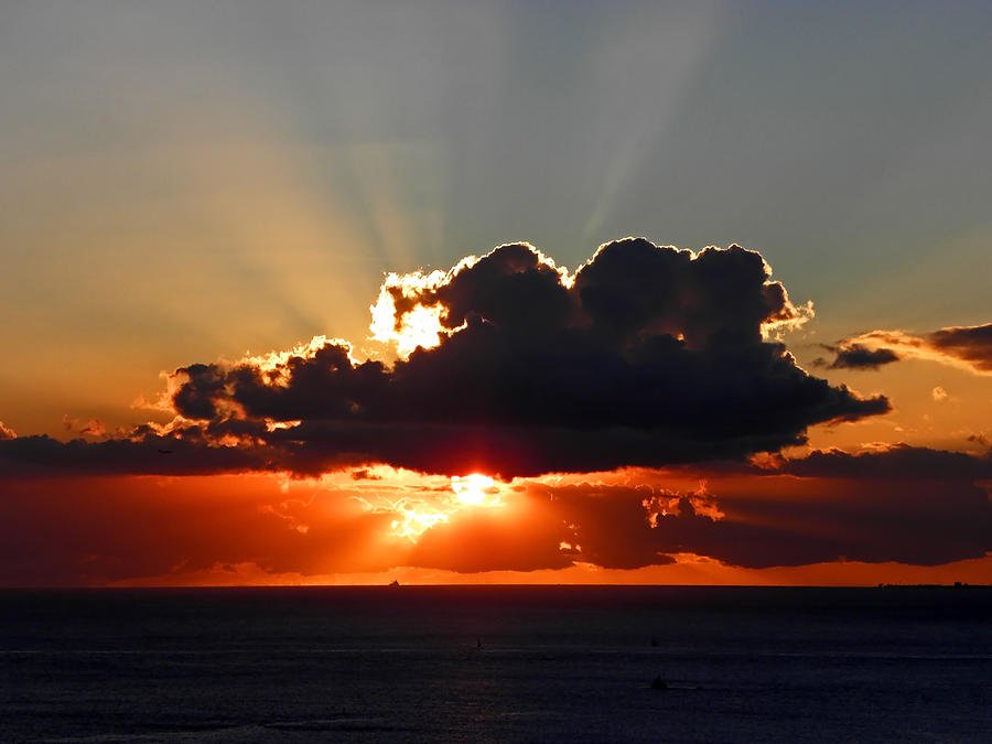 Sunset Over Waikiki I Photograph by Elizabeth Hoskinson