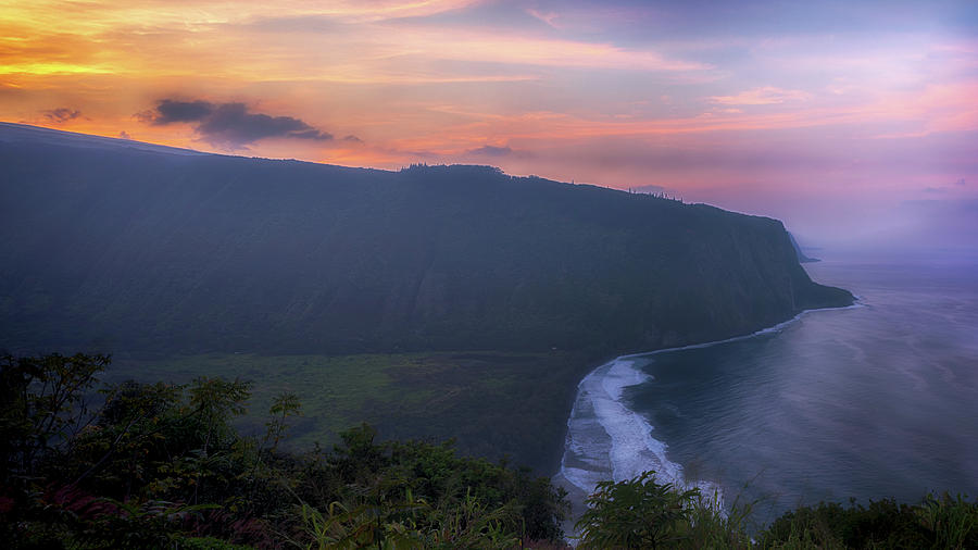 Sunset Over Waipio Valley Overlook Photograph by Susan Rissi Tregoning