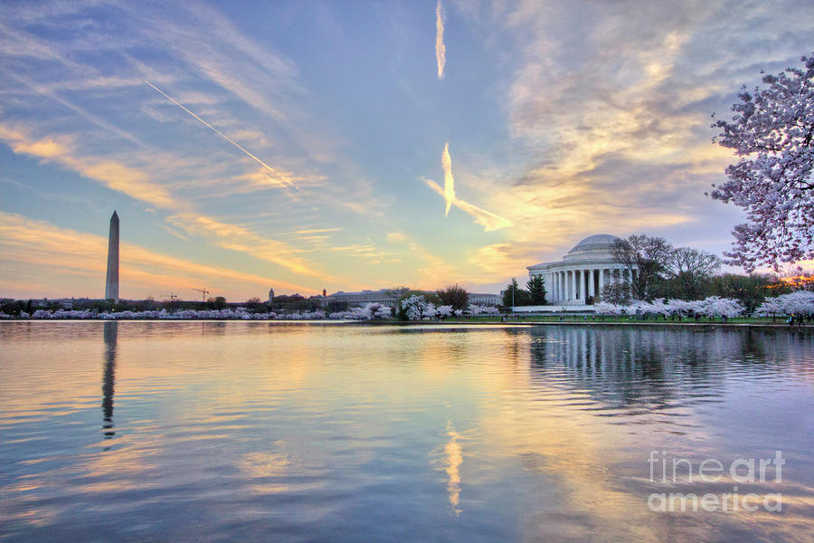 Sunrise Over Washington DC and Jefferson Photograph by Karen Jorstad