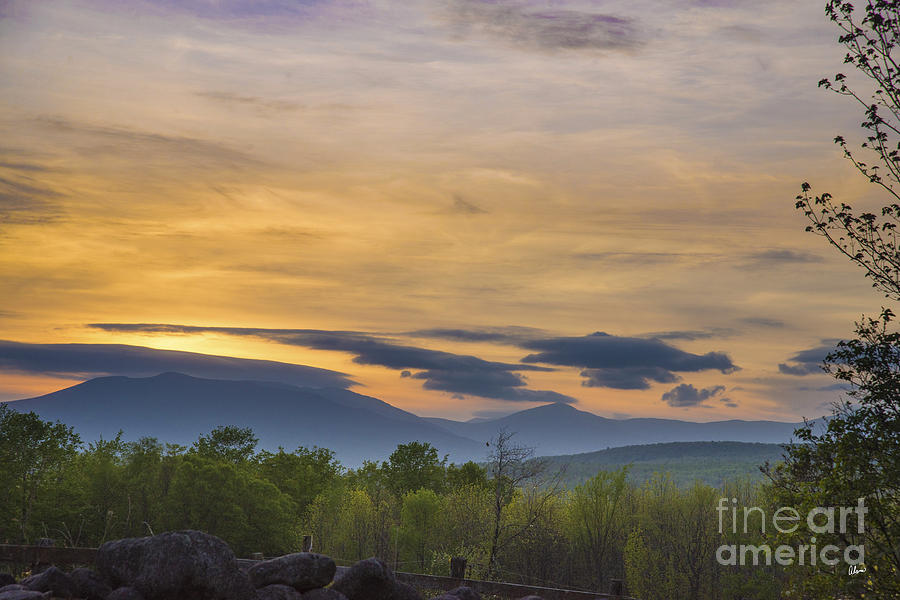 Sunset Photograph - Sunset Over Western Maine by Alana Ranney