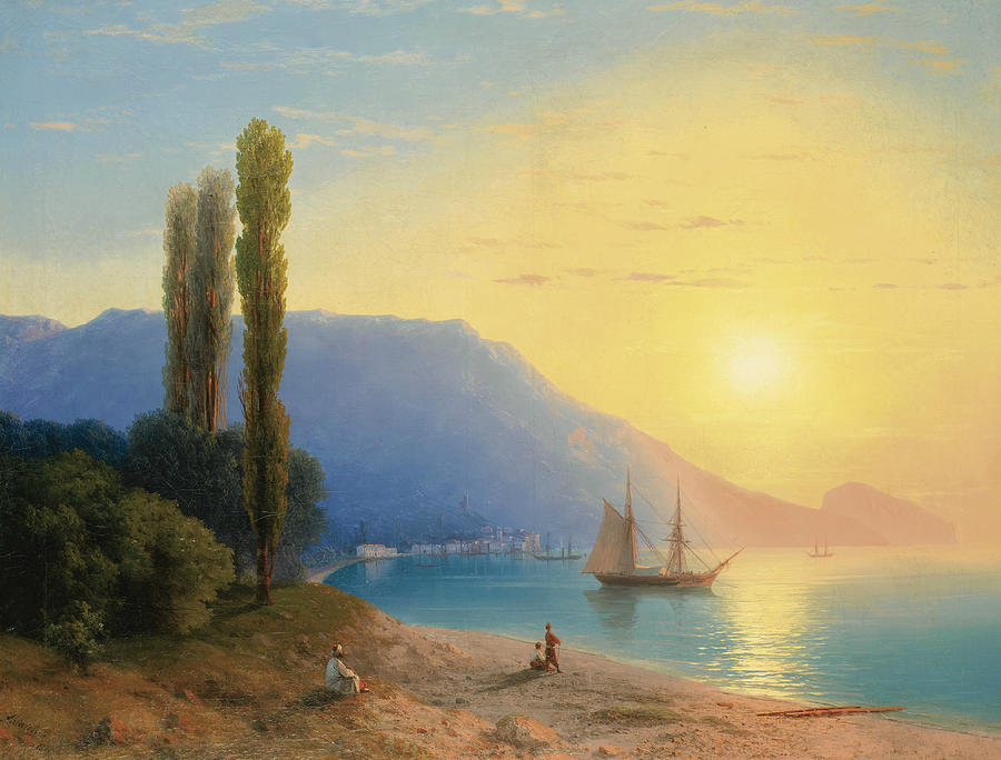 Sunset Over Yalta Painting by Ivan Aivazovsky