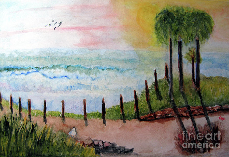 Sunset Overlook Painting by Sandy McIntire