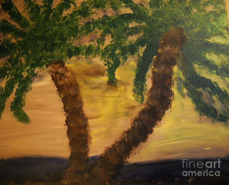 Sunset Palms Painting by Leslie Revels