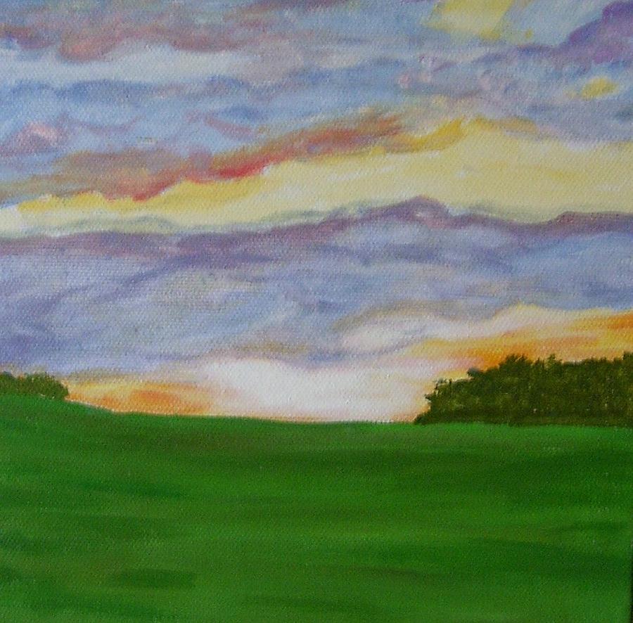 Landscape Painting - Sunset Pasture by Fran Caldwell