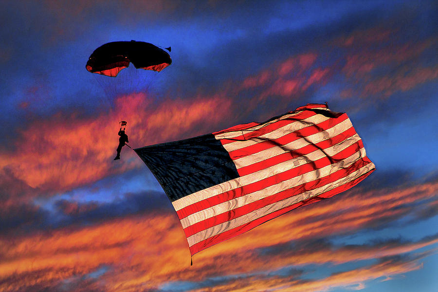 Sunset Patriotism Photograph by Mike Flynn