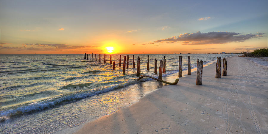 Sunset Pilings Photograph by Sean Allen