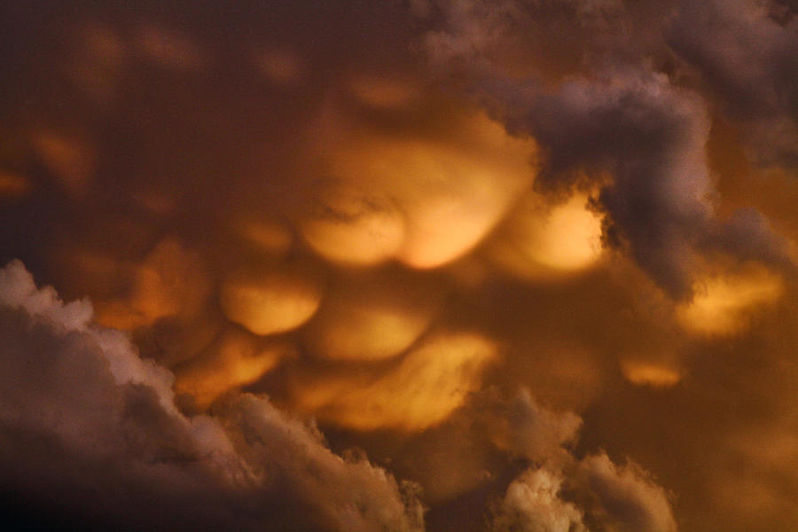 Sunset Pillow Clouds Photograph by James Steele