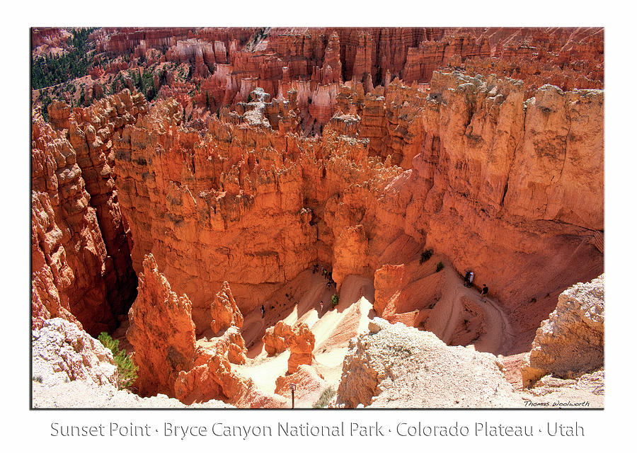 Sunset Point Bryce Canyon Utah 01 Text Photograph by Thomas Woolworth