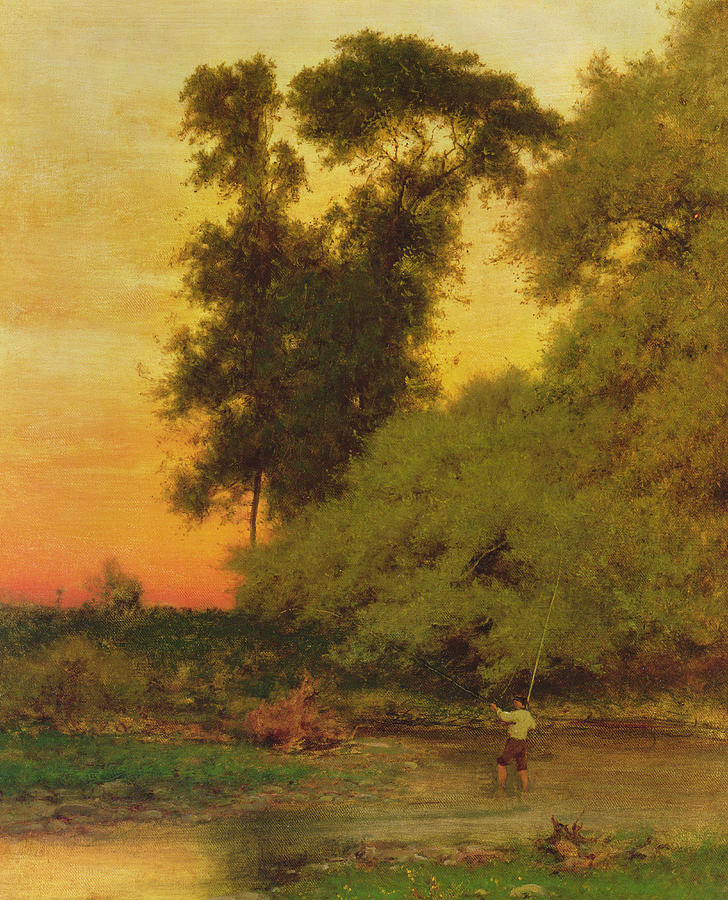 Sunset, Pompton, New Jersey Painting by George Inness Snr