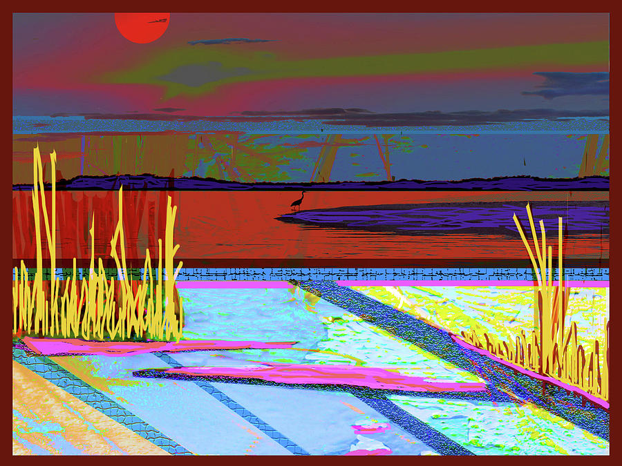 Sunset Pond Digital Art by Rod Whyte