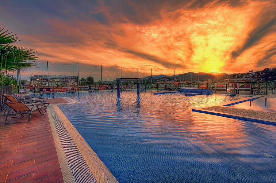  Sunset Pool Photograph by Nadia Sanowar