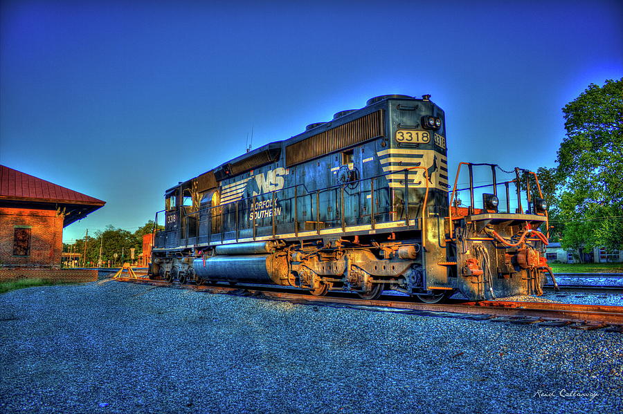 Sunset Pose Norfork Southern Locomotive 3318 Train Art Photograph by Reid Callaway