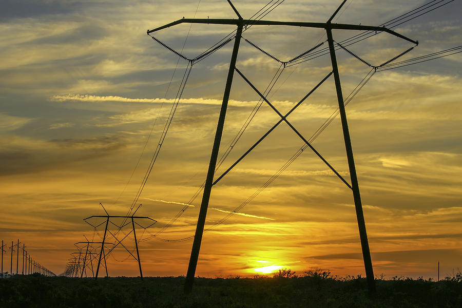 Sunset Power Lines Photograph by Dart Humeston