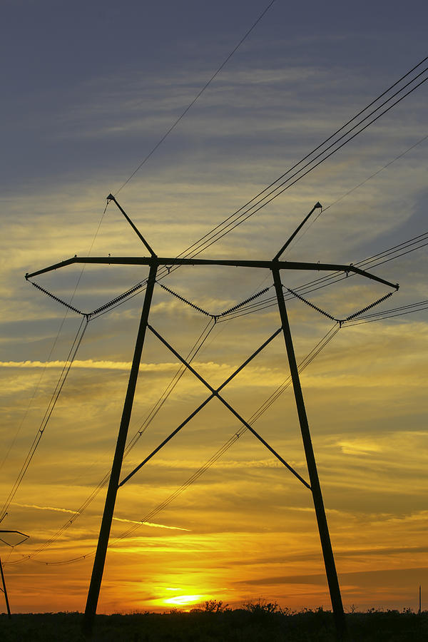 Sunset Power Poles Photograph by Dart Humeston