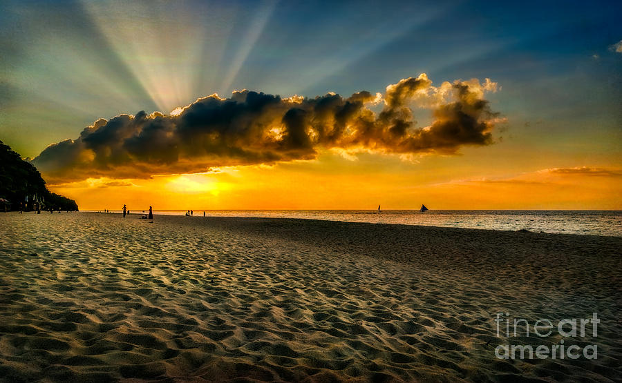 Sunset Photograph - Sunset Puka beach by Adrian Evans
