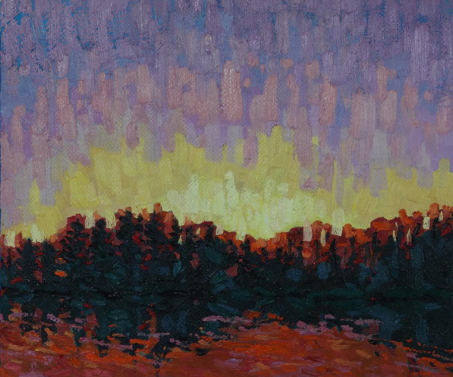 Sunset Rain Virga Painting by Phil Chadwick