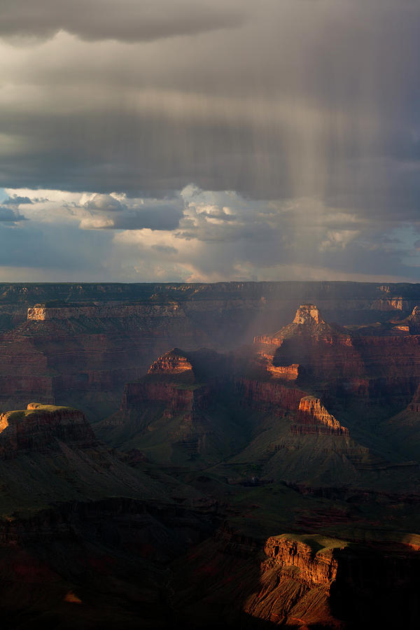 Sunset Rainstorm over the Grand Canyon Photograph by Rick Pisio