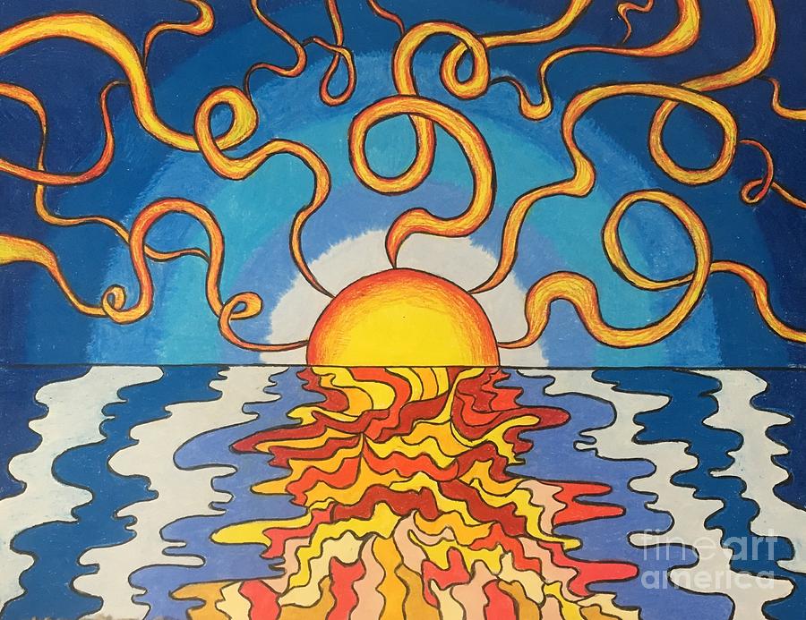 Sunset Drawing By Ray Pastore