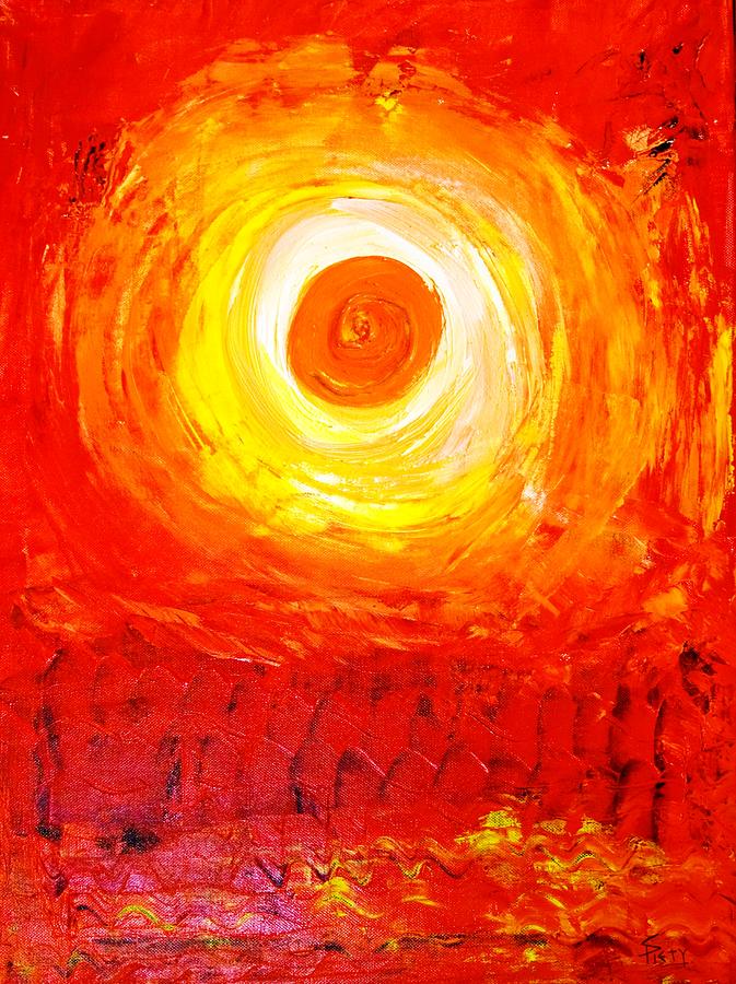 Sunset Red Painting by Piety Dsilva