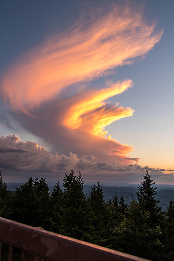Spruce Knob Photograph - Sunset Reflection in Clouds by Carol Ward