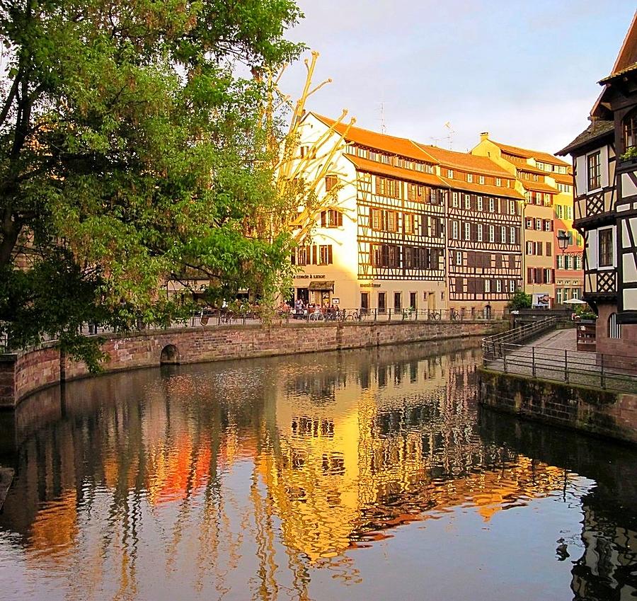 Sunset Reflection in Strasbourg Photograph by Betty Buller Whitehead