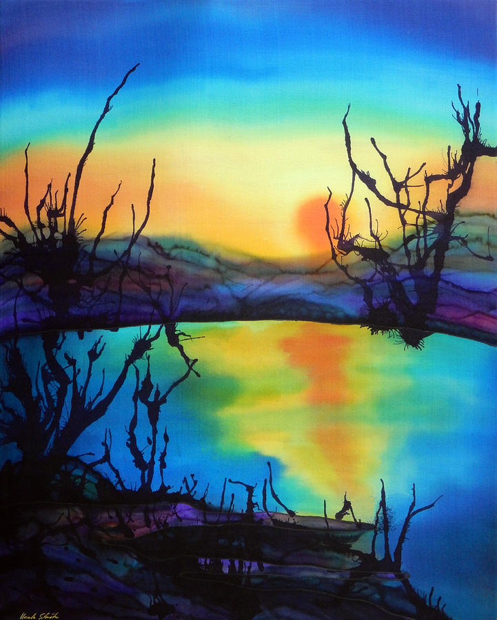 Sunset Reflection Painting by Ursula Schroter - Fine Art America