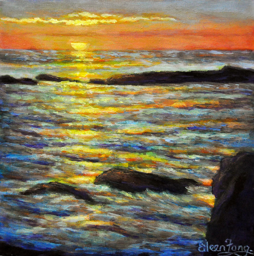 Sunset Reflections 4 Painting by Eileen  Fong