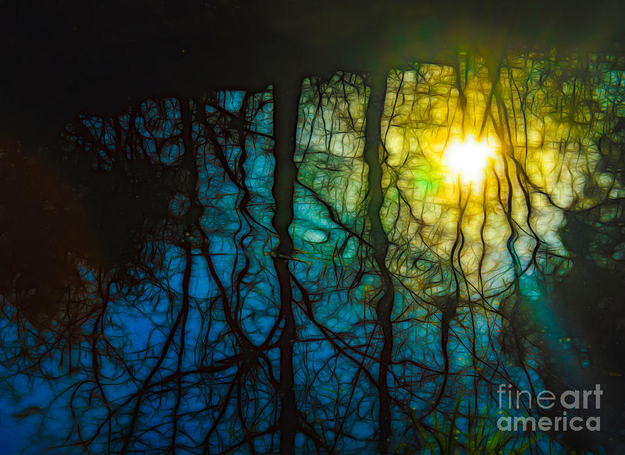 Sunset Reflections Digital Art by Lynellen Nielsen