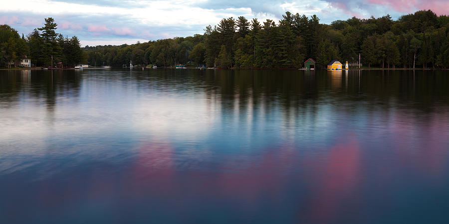Sunset Reflections on Old Forge Pond Photograph by David Patterson