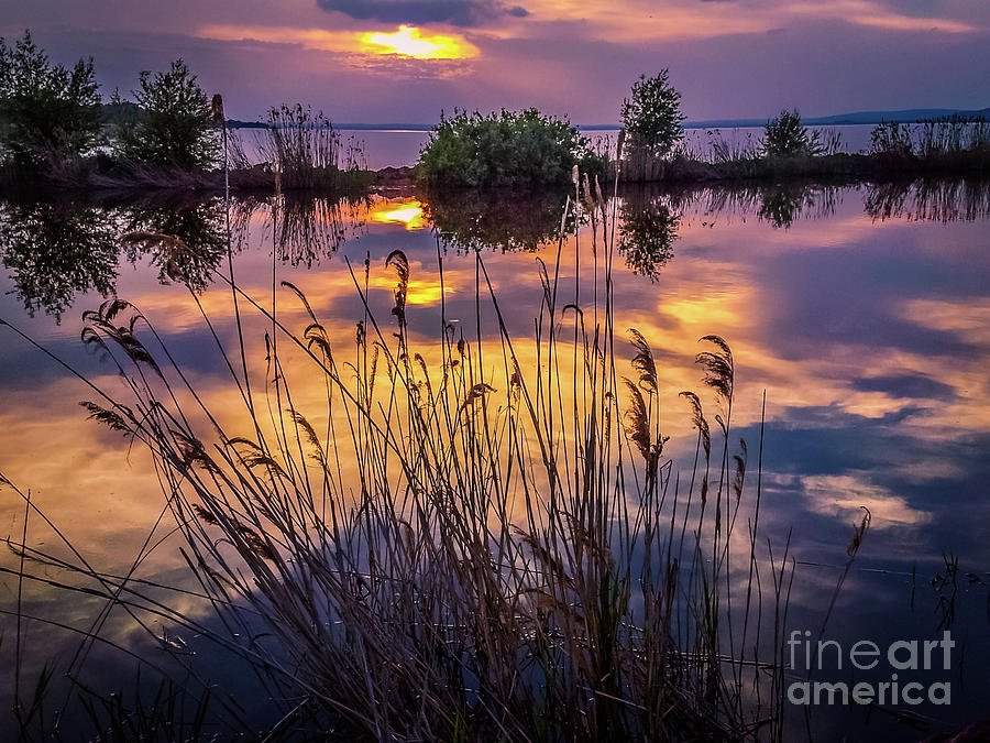 Sunset reflections on the lake Photograph by Claudia M Photography