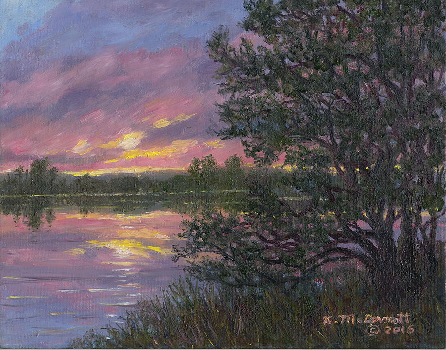 Sunset River # 8 Painting by Kathleen McDermott