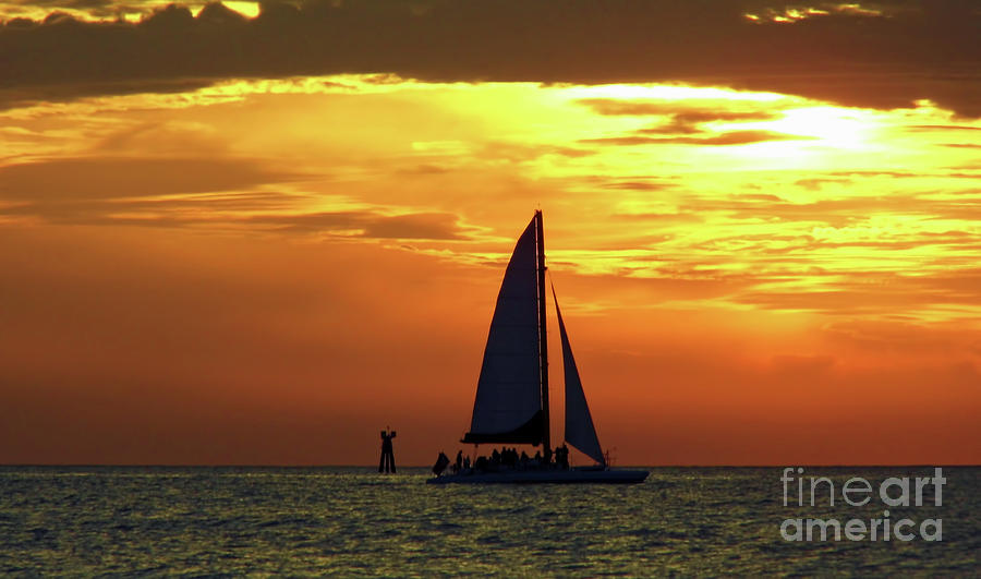 Sunset Sail Away Photograph by D Hackett