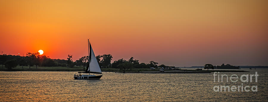 Sunset Sail Photograph by Charles Dobbs