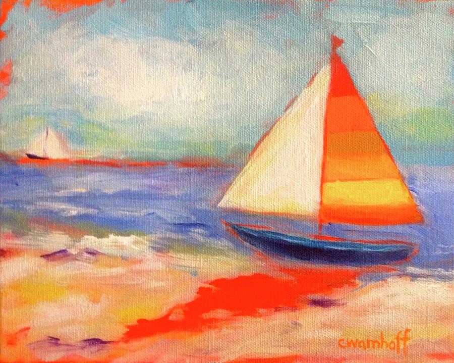 Sunset Sail Painting By Clarey Wamhoff - Fine Art America